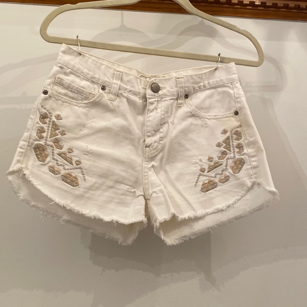 Vintage Free People Embroidered Shorts